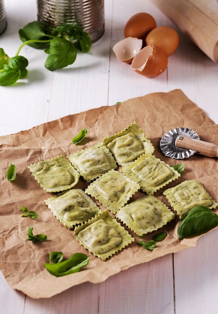 Raviolis feitos à mão