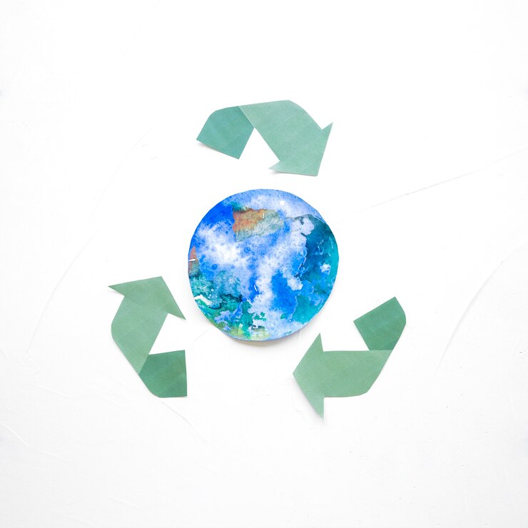 Foto grátis reciclar o logotipo com desenho de globo