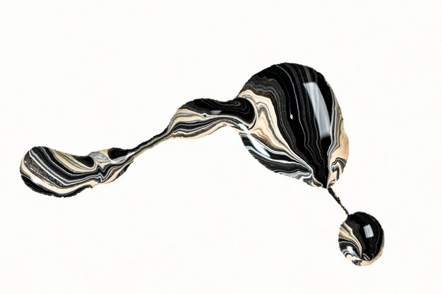 Redemoinho de mármore preto tinta acrílica estética elemento artesanal arte experimental