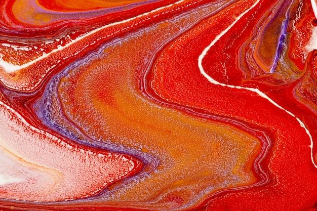 Redemoinho de mármore vermelho fundo artesanal abstrato textura fluida arte experimental