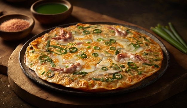 Refeição gourmet fresca de pizza vegetariana assada IA generativa caseira