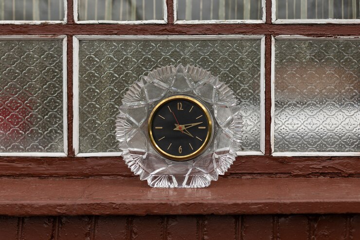 Foto grátis relógio circular dentro de casa ainda vida