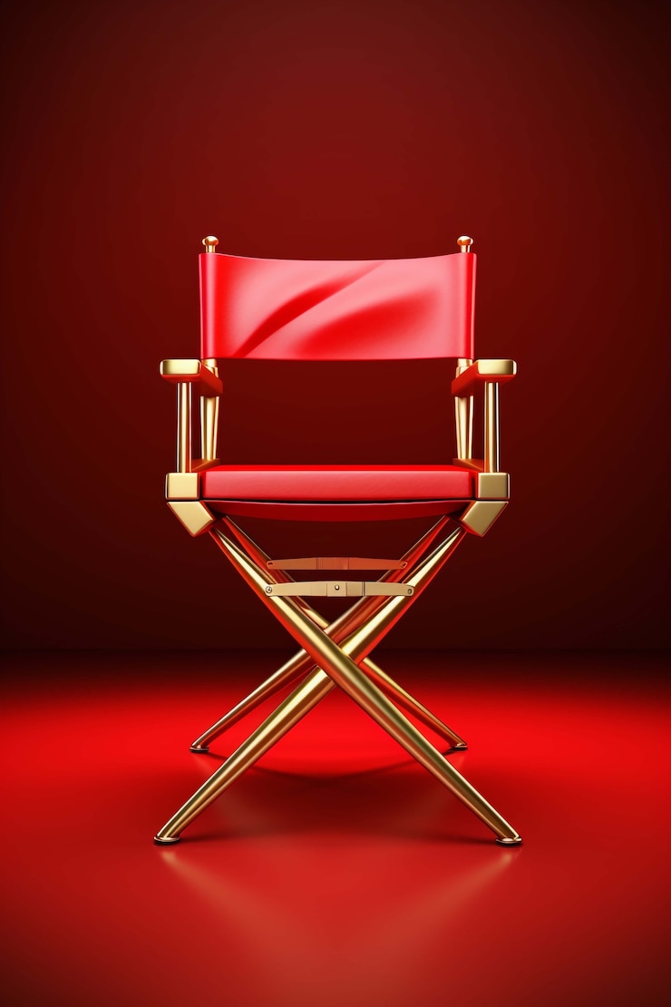Foto grátis renderização 3d da cadeira do diretor de cinema