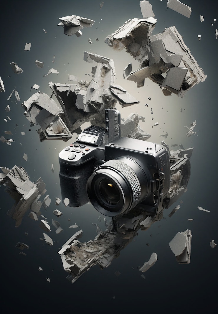 Foto grátis renderização 3d da câmera com rolo de filme
