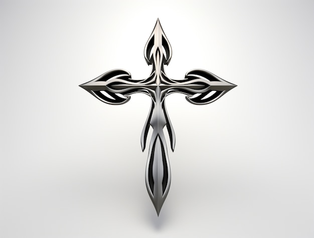 Foto grátis renderização 3d da cruz de prata