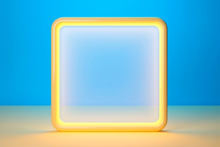 Foto grátis renderização 3d da forma quadrada amarela