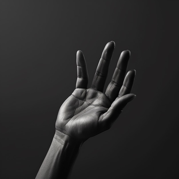 Renderização 3D da mão negra