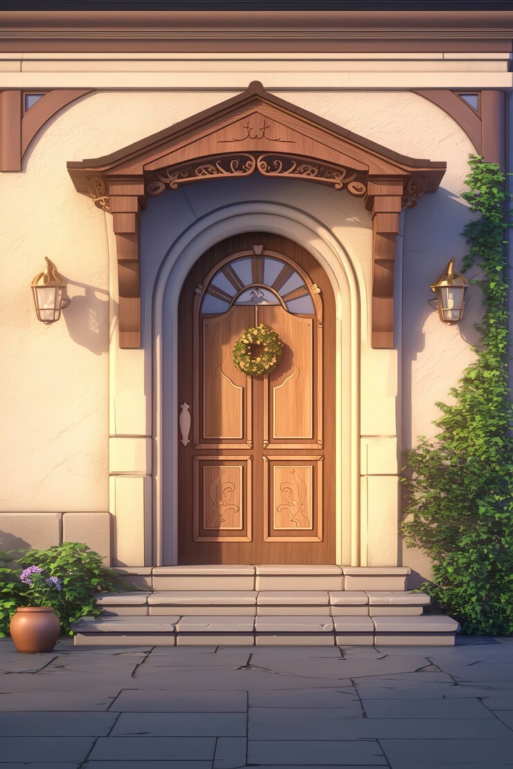 Foto grátis renderização 3d da porta de boas-vindas de desenho animado