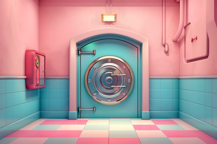 Foto grátis renderização 3d da porta de boas-vindas de desenho animado