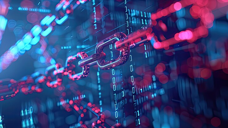 Foto grátis renderização 3d da tecnologia blockchain