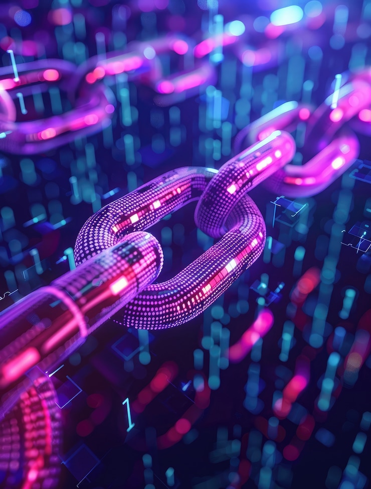 Foto grátis renderização 3d da tecnologia blockchain