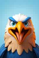 Foto grátis renderização 3d de águia de desenho animado