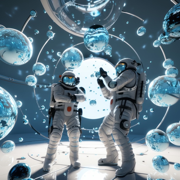 Foto grátis renderização 3d de astronautas