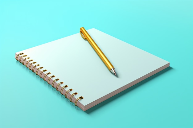 Foto grátis renderização 3d de caneta com caderno