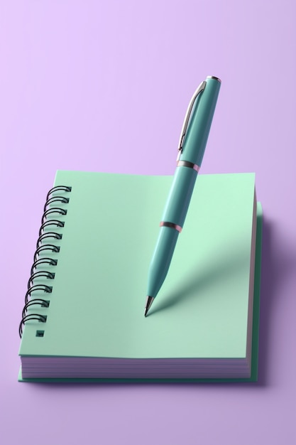 Foto grátis renderização 3d de caneta com caderno