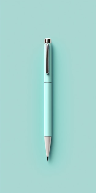 Foto grátis renderização 3d de caneta-tinteiro em fundo turquesa