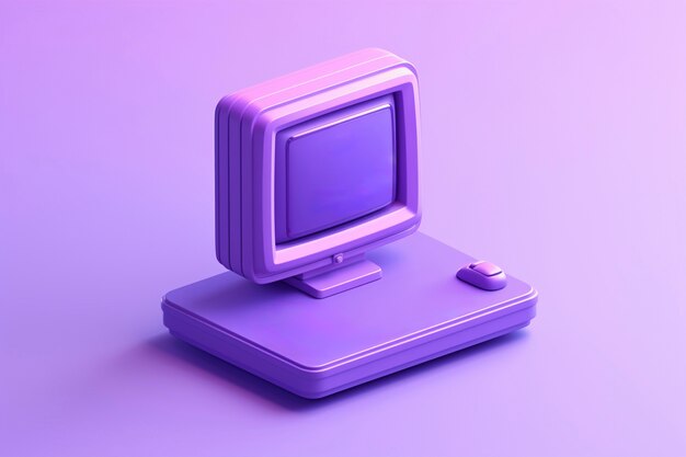 Foto grátis renderização 3d de computador retro