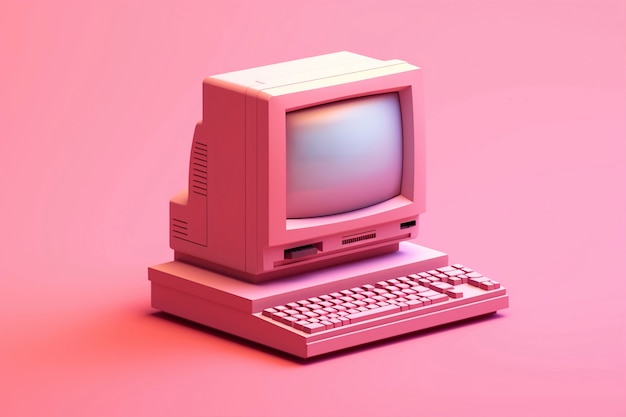 Foto grátis renderização 3d de computador retro