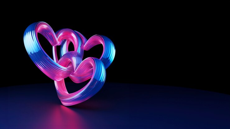 Foto grátis renderização 3d de coração abstrato de dia dos namorados.