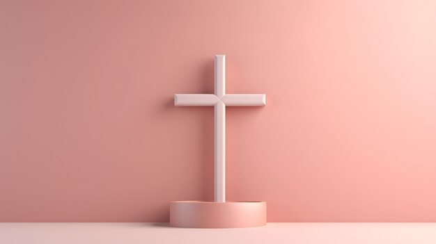 Renderização 3D de cruz elegante