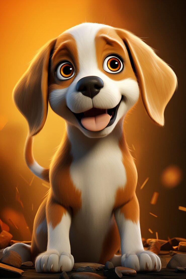 Foto grátis renderização 3d de desenho animado como cachorro
