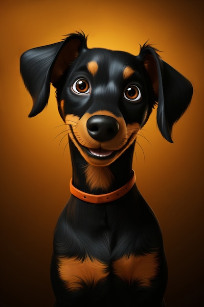 Renderização 3D de desenho animado como cachorro