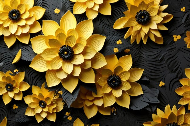 Renderização 3D de flores