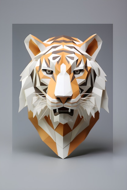 Renderização 3d de forma de tigre