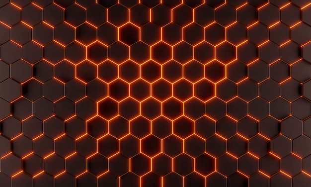 Renderização 3D de fundo de textura hexagonal