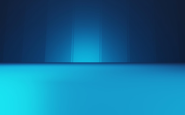 Renderização 3d de fundo geométrico abstrato azul. conceito de cyberpunk. cena para tecnologia de publicidade. Foto Premium