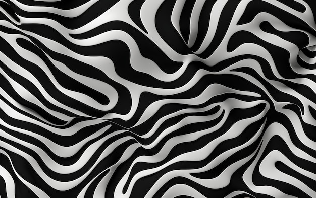 Renderização 3D de fundo preto e branco abstrato