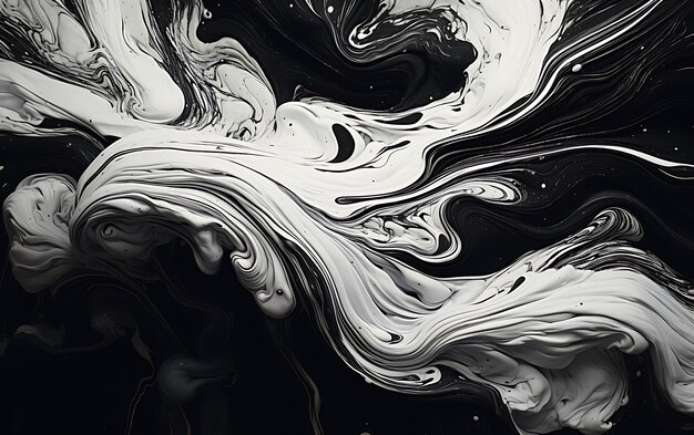 Renderização 3D de fundo preto e branco abstrato