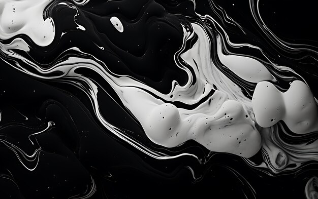 Renderização 3D de fundo preto e branco abstrato