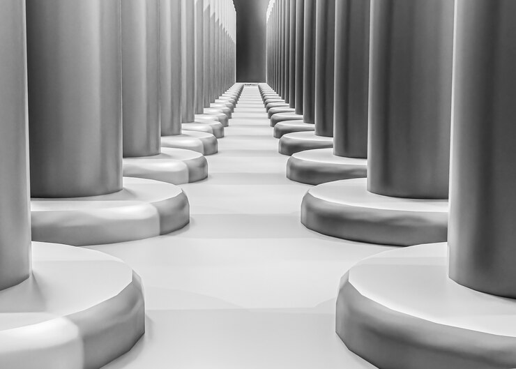 Foto grátis renderização 3d de fundo preto e branco