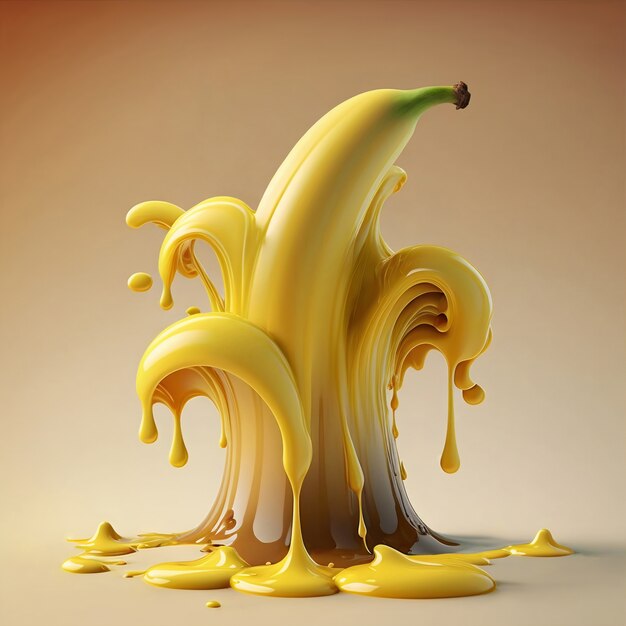 renderização 3D de fusão de banana