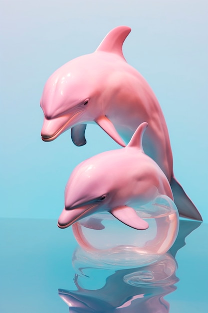 Renderização 3D de golfinho