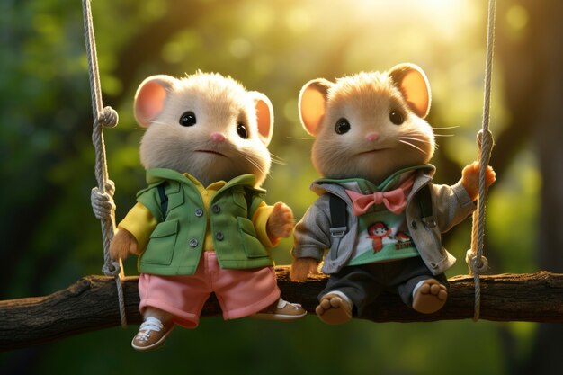 Renderização 3D de hamster da floresta.