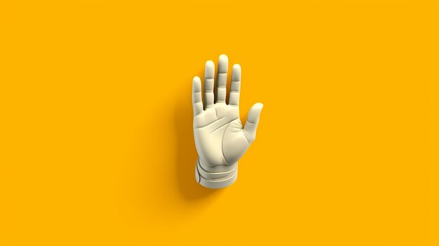 Renderização 3D de mãos brancas