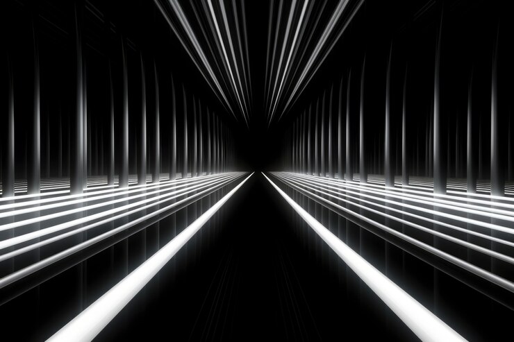 Foto grátis renderização 3d de neon preto e branco abstrato