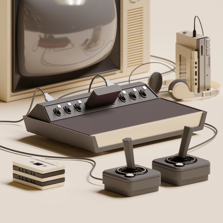 Foto grátis renderização 3d de nostalgia tecnológica