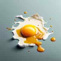 Foto grátis renderização 3d de ovo frito derretendo