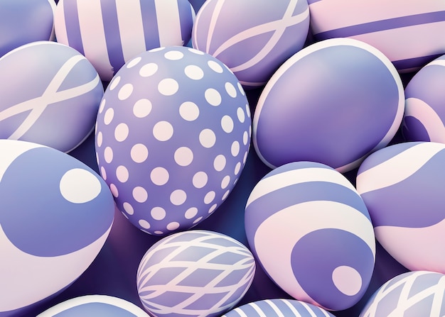 Foto grátis renderização 3d de ovos de páscoa