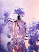 Foto grátis renderização 3d de perfume com flores