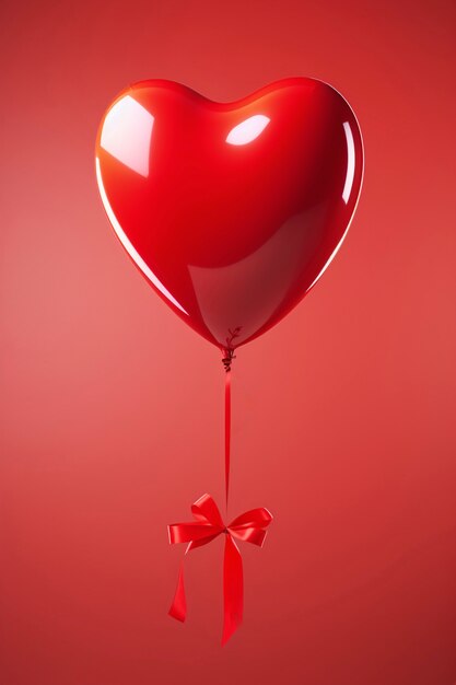 Renderização 3D de presente de Dia dos Namorados com balão.