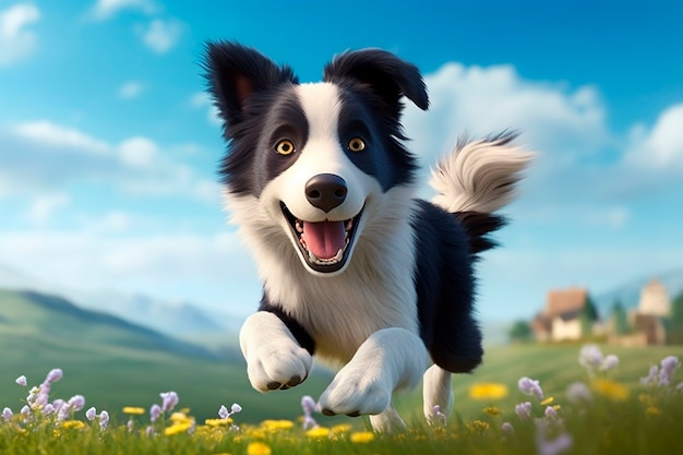 Foto grátis renderização 3d de retrato de cão de desenho animado