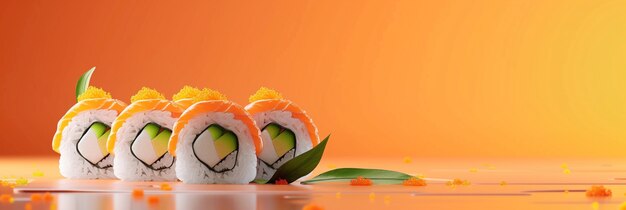 Renderização 3D de sushi