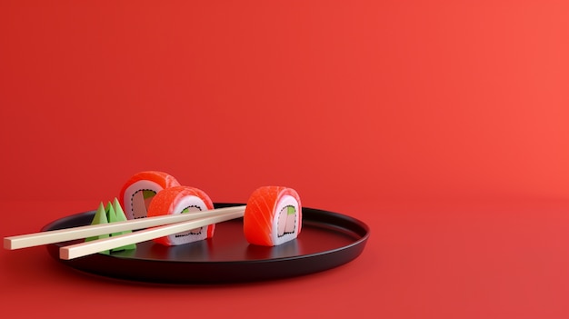 Foto grátis renderização 3d de sushi