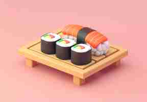 Foto grátis renderização 3d de sushi