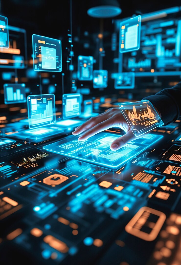 Foto grátis renderização 3d de tecnologias futuristas