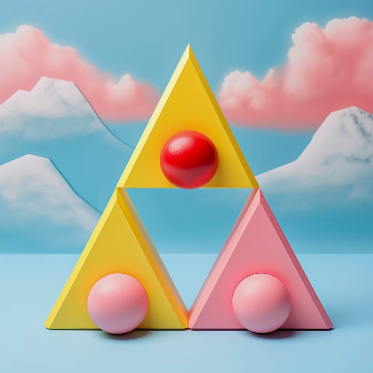 Foto grátis renderização 3d de triângulo neon